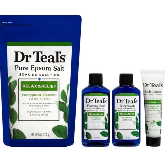 Dr Teal’s Relax & Relief Eucalyptus Spearmint Soak Bath Wash Lotion Gift Set NWT - Picture 3 of 6